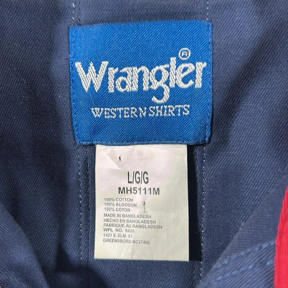 Vintage Wrangler USA Texas state flag Pearl snap Button Western Shirt Rodeo - Picture 3 of 5